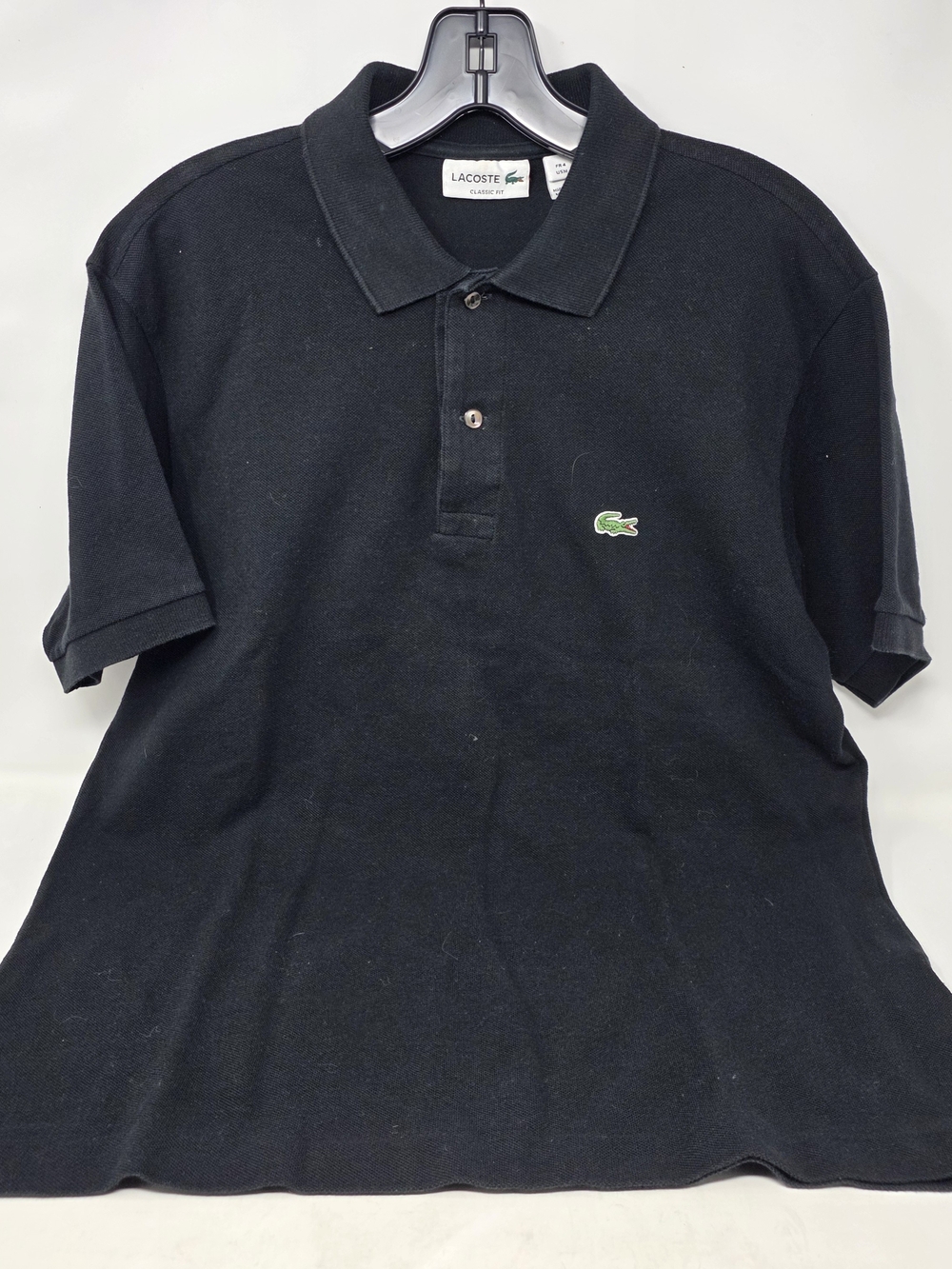 Lacoste Alligator Logo Golf Polo Shirt Black Short Sleeve Men's EUR 4 Medium